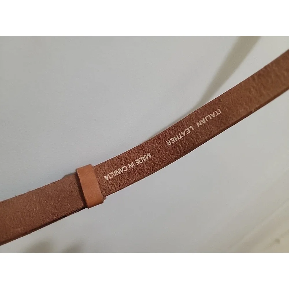 Chico's Adjustable Slide Genuine Leather Belt Women's Sz S/M Brown 25925 Max 36